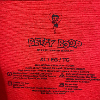 Betty Boop Red Heart Graphic Design T-Shirt XL
