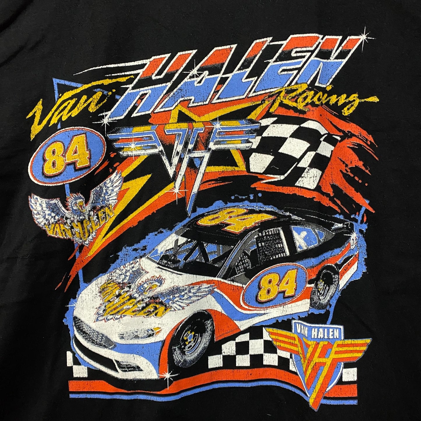 Van Helen Race Car 84 Graphic Design T-Shirt XL