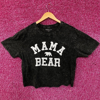 Rebellious One "Mama Bear" Graphic Crop Tee Medium