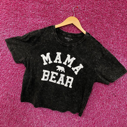 Rebellious One "Mama Bear" Graphic Crop Tee Medium