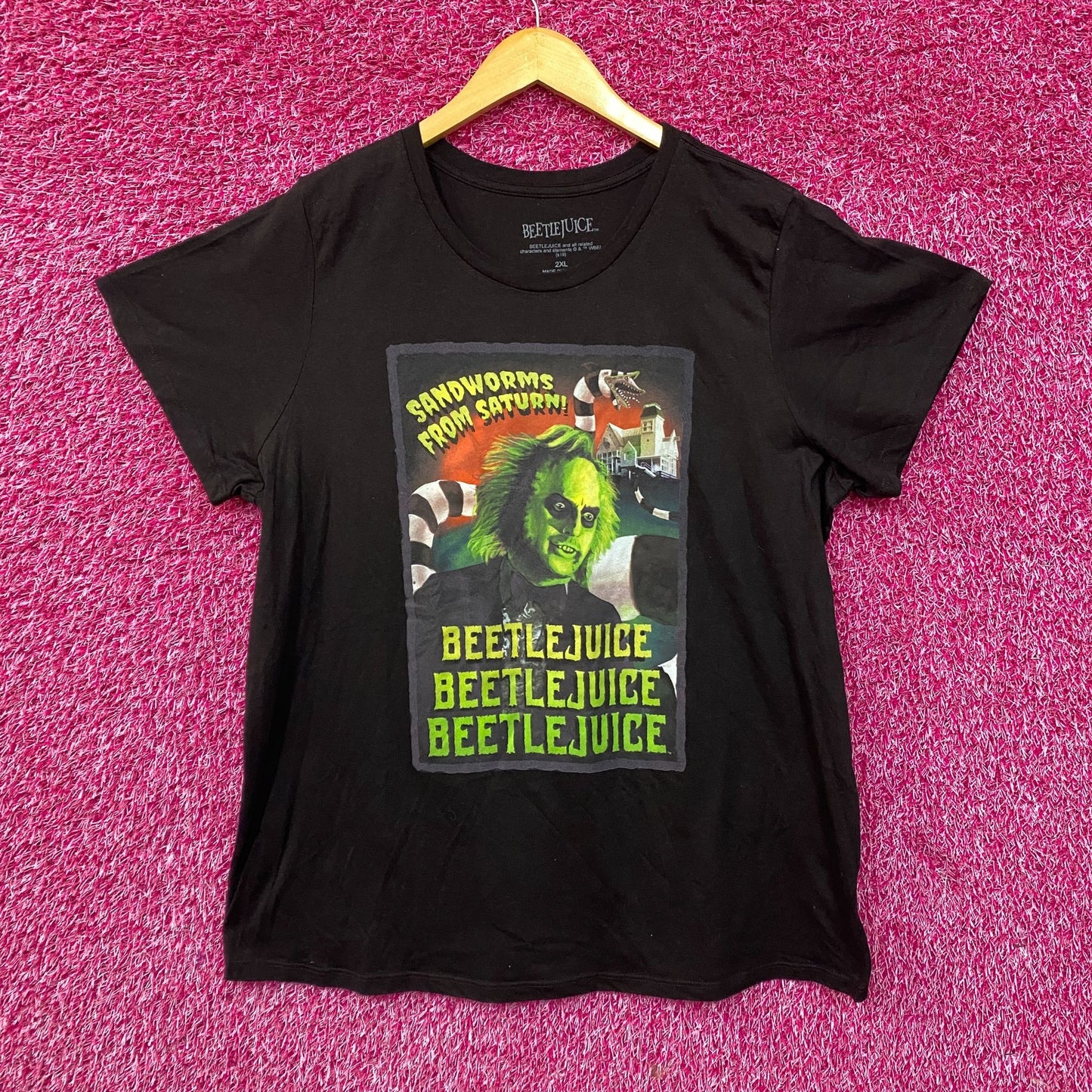 Hybrid Apparel Beetlejuice Sandworms from Saturn Distressed T-Shirt 2XL