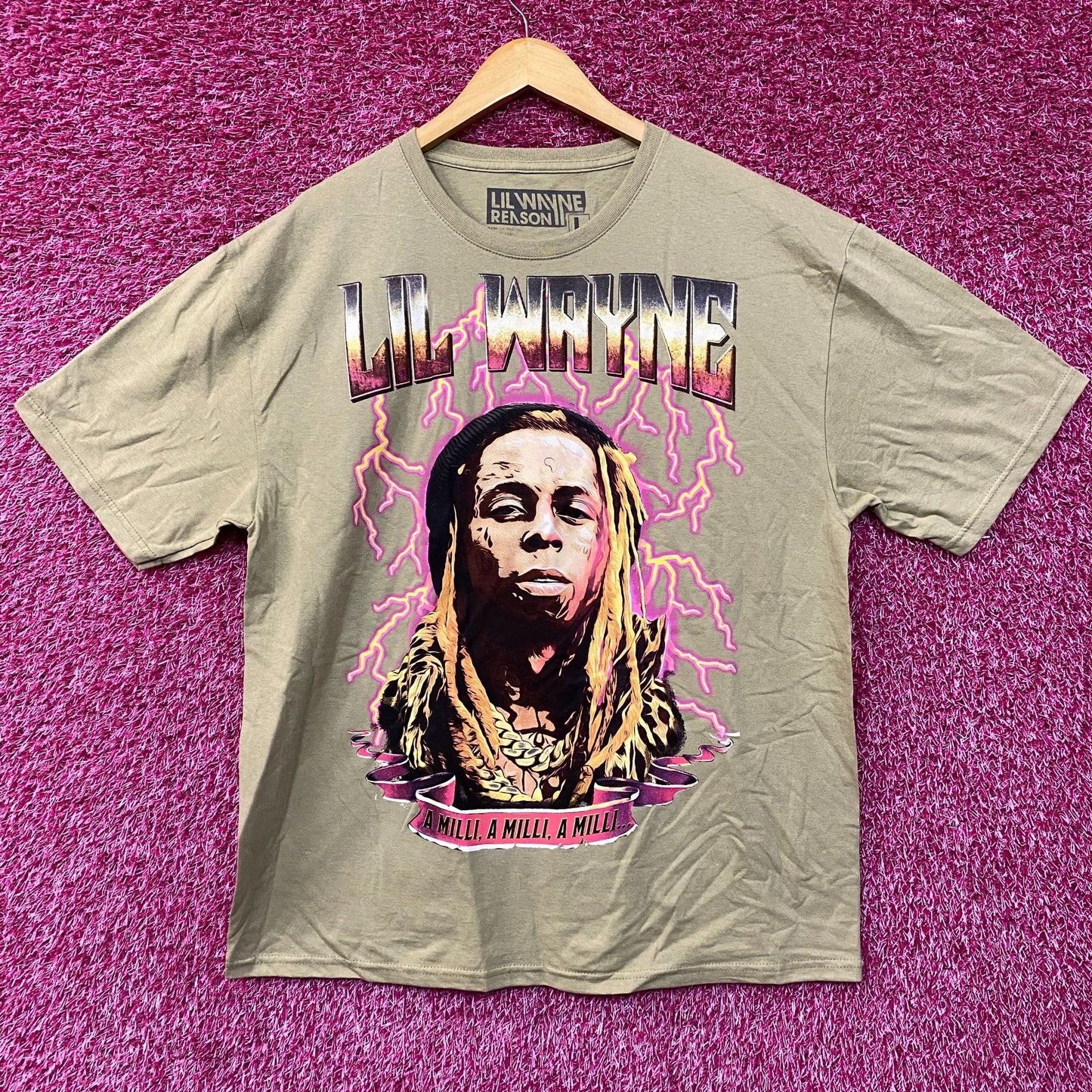 Reason Lil Wayne A Milli Lightning Brown T-Shirt Large