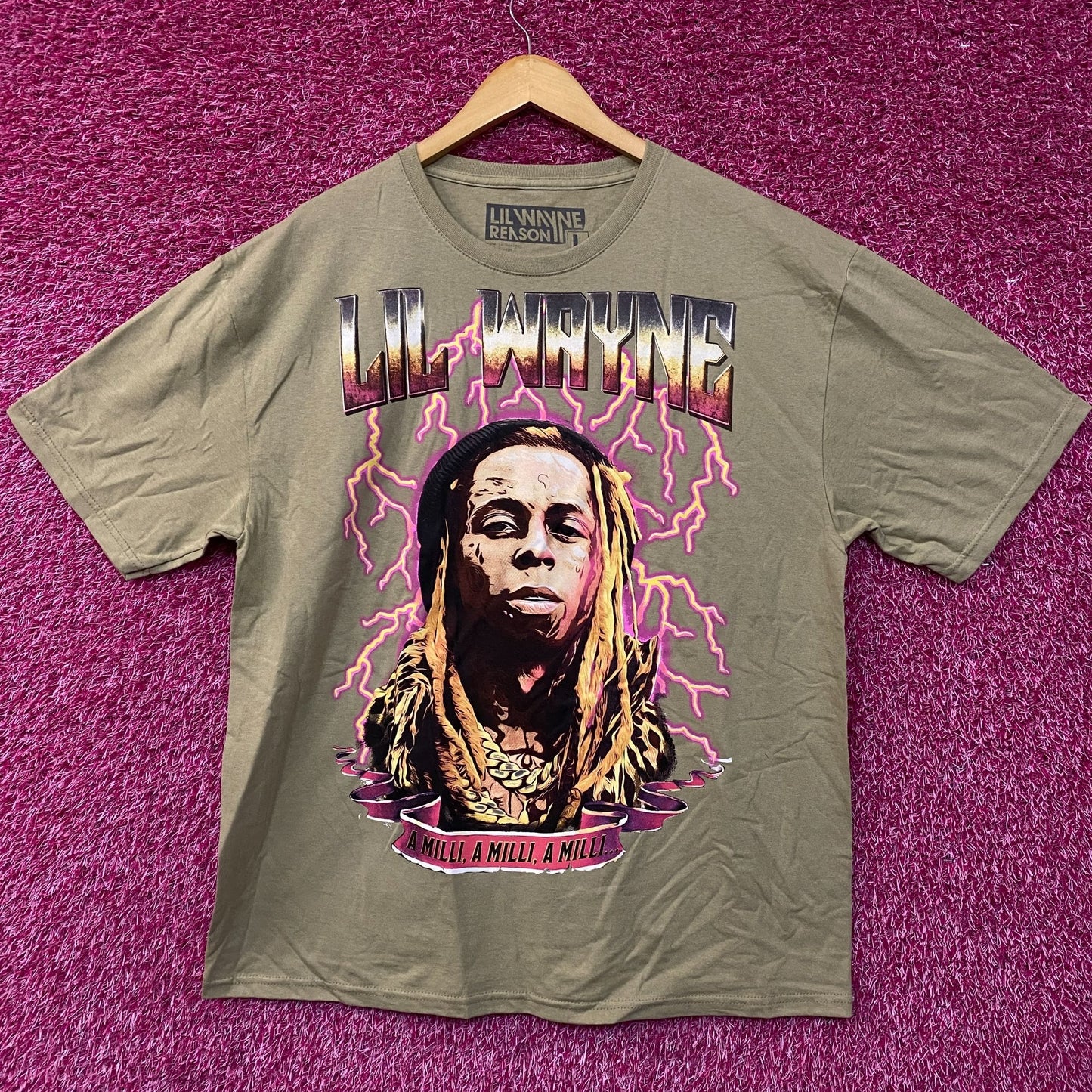 Reason Lil Wayne A Milli Lightning Brown T-Shirt Large