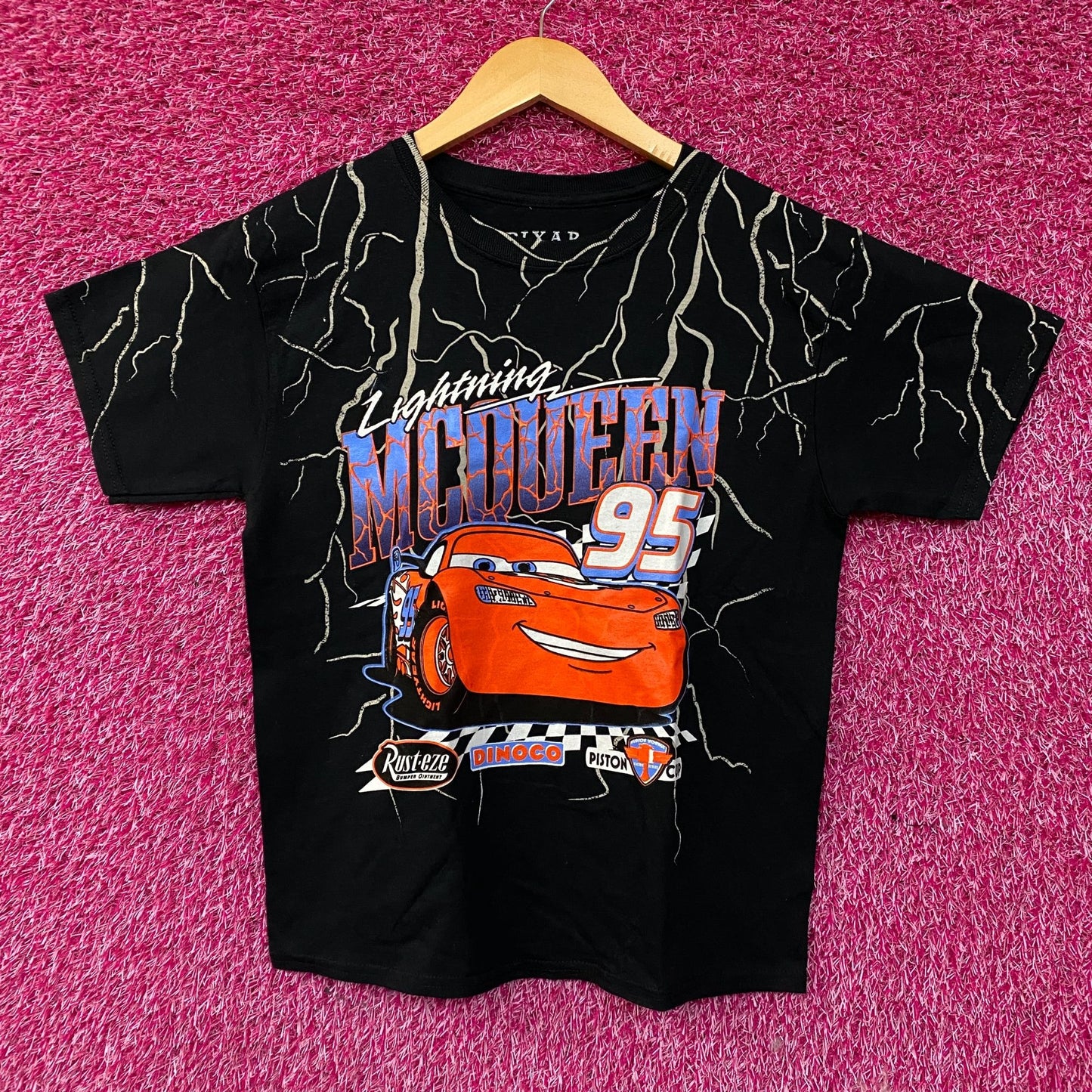 Disney Pixar Cars Lightning McQueen Racing Graphic T-Shirt Large