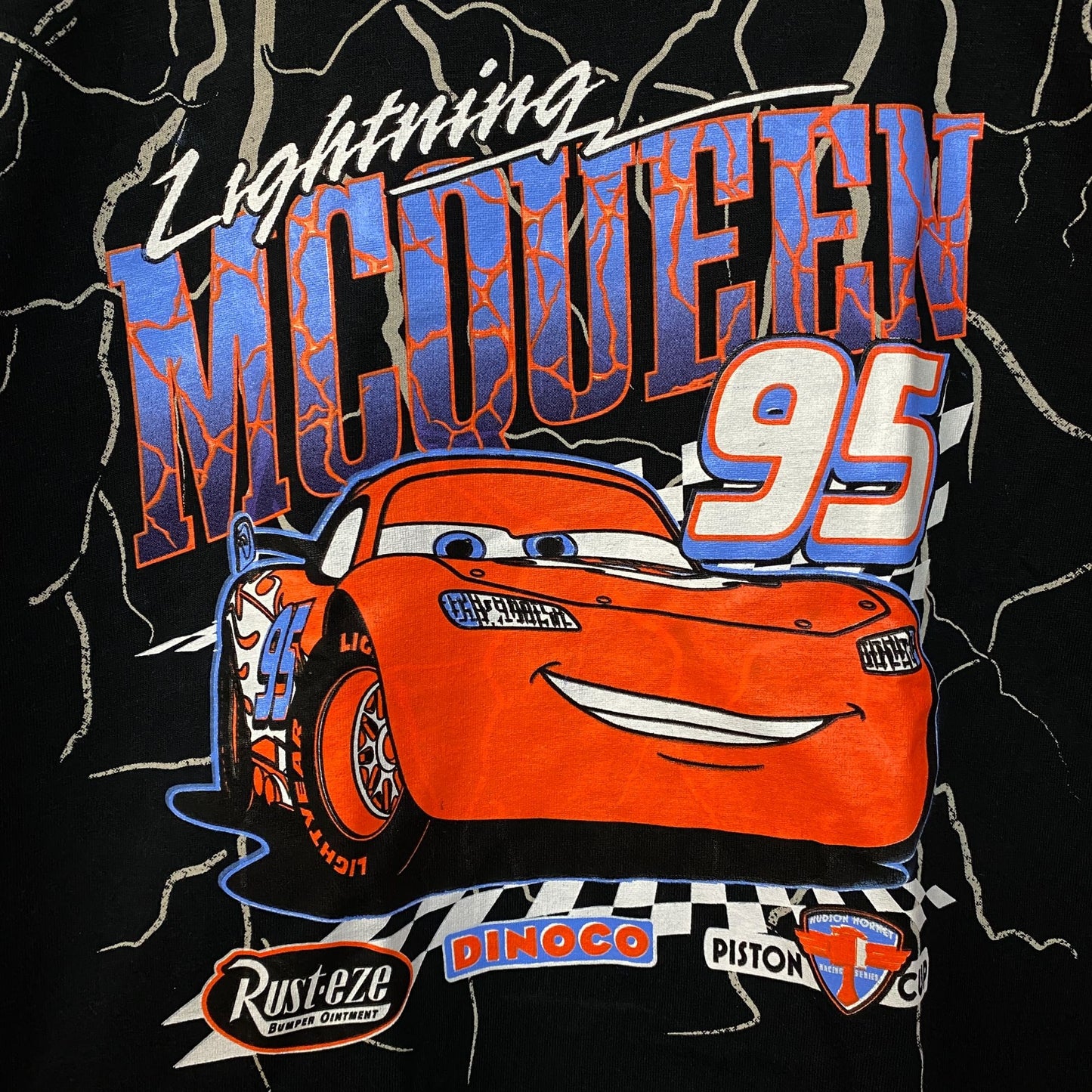 Disney Pixar Cars Lightning McQueen Racing Graphic T-Shirt Large