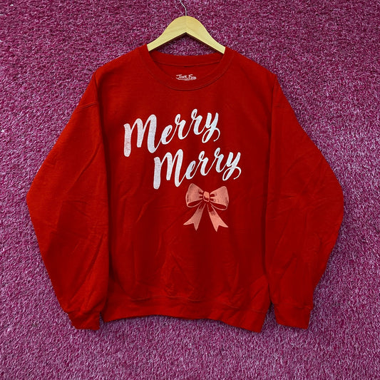 Junk Food Merry Merry Graphic Fleece Sweatshirt Medium