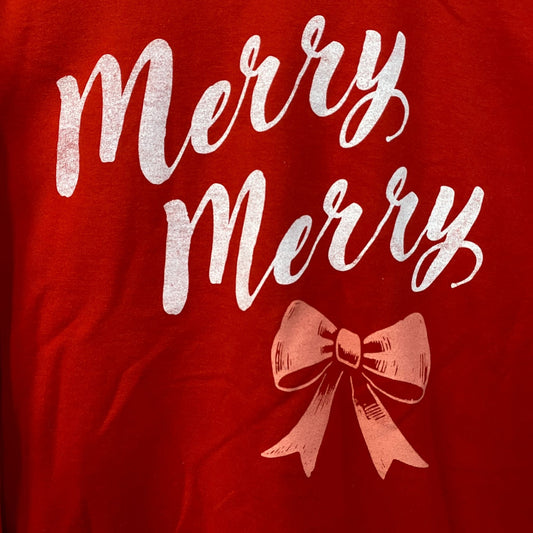Junk Food Merry Merry Graphic Fleece Sweatshirt Medium