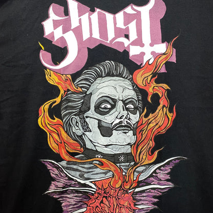 Ghost Cardinal Copia Flaming Face Heart Hypnosis Graphic Design T-Shirt XL