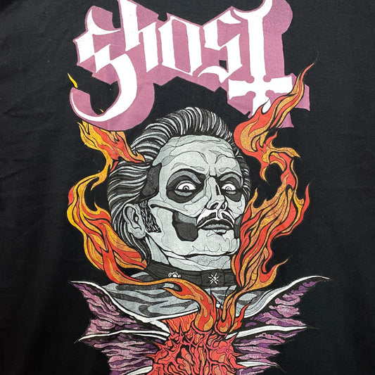 Ghost Cardinal Copia Flaming Face Heart Hypnosis Graphic Design T-Shirt XL
