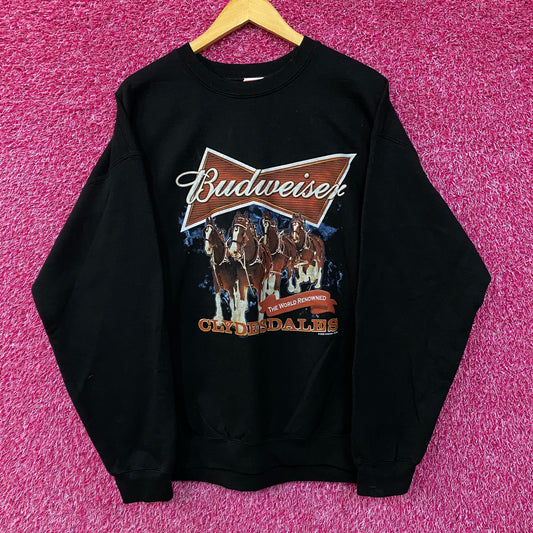 Junk Food Budweiser Clydesdales Beer Crewneck Sweater Large