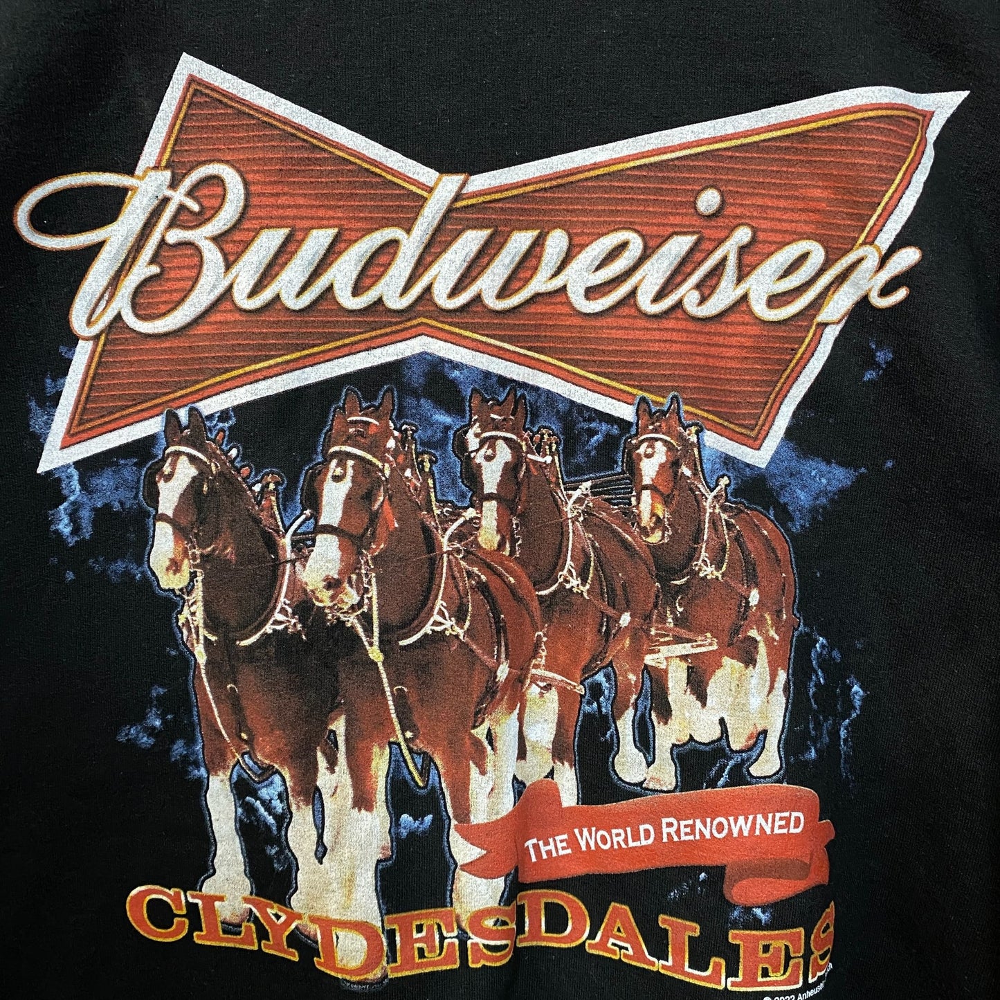 Junk Food Budweiser Clydesdales Beer Crewneck Sweater Large