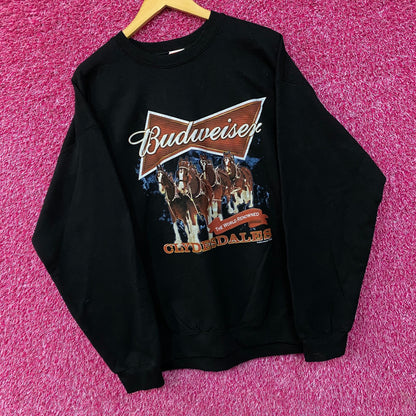 Junk Food Budweiser Clydesdales Beer Crewneck Sweater Large
