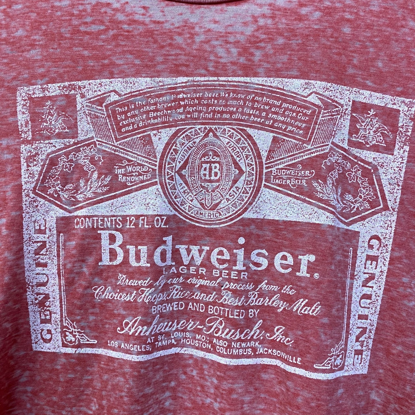 Budweiser King Of Beer 1980'S Vintage Style Logo Graphic T-Shirt Large