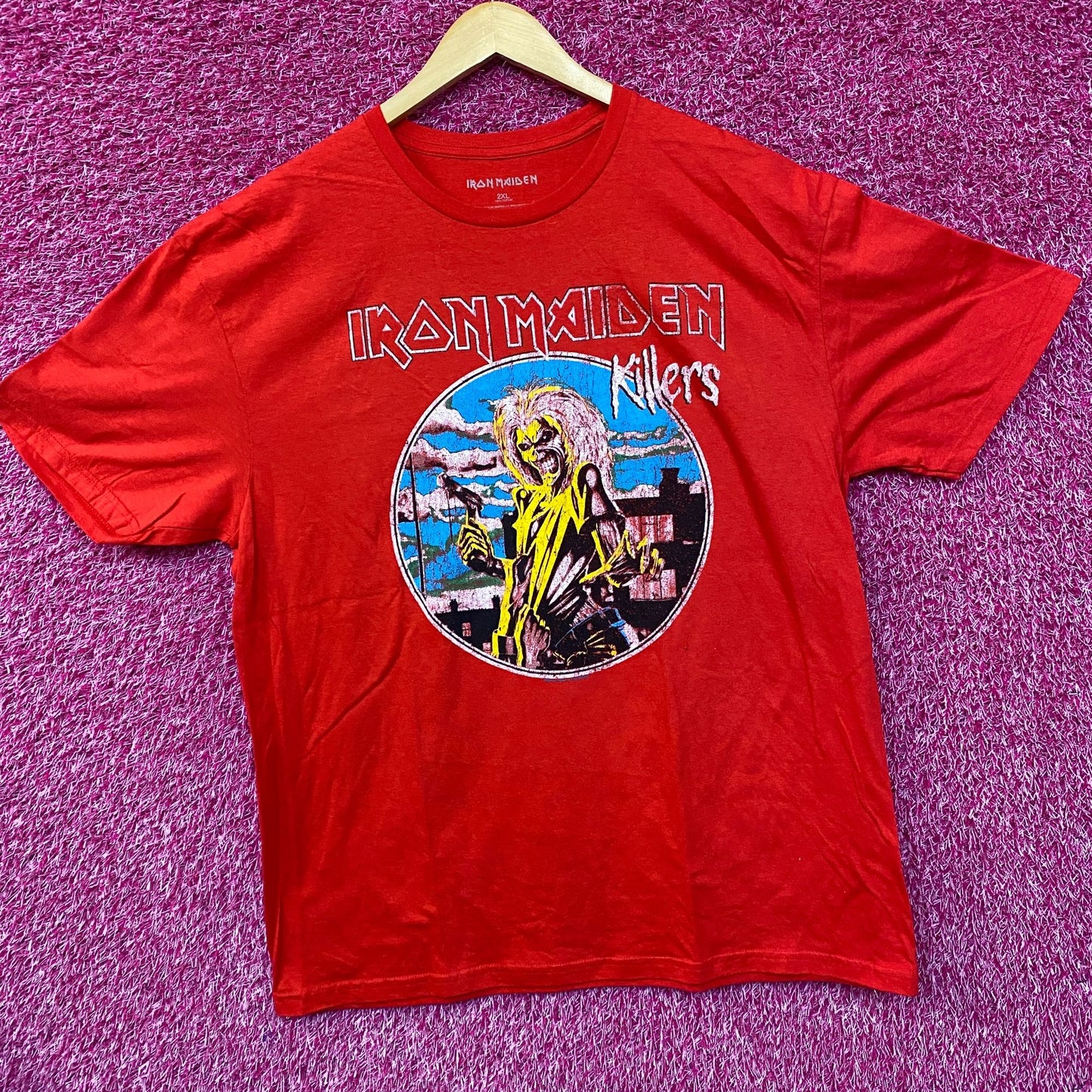 Iron Maiden Killers Album Cover Artwork Red T-Shirt XXL