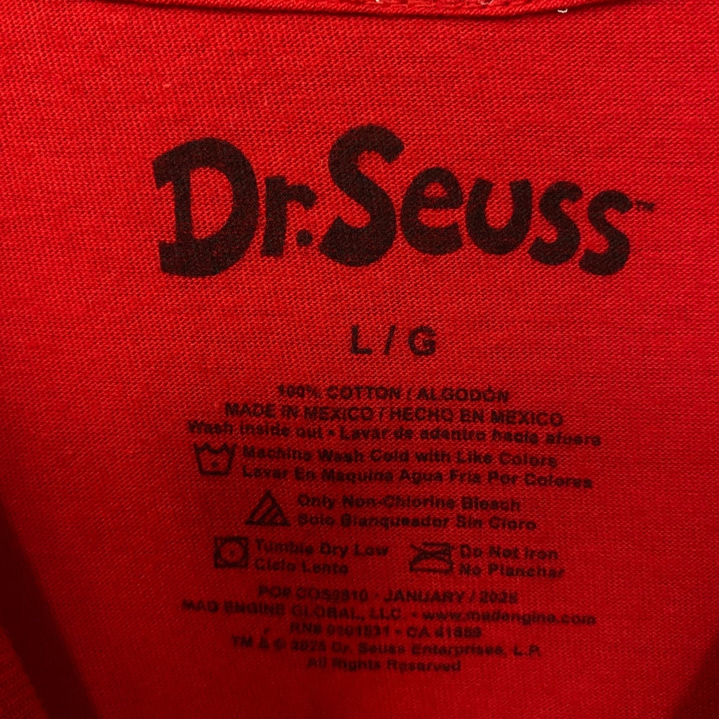 Dr. Seuss The Cat in the Hat Thing 2 Graphic T-Shirt Large