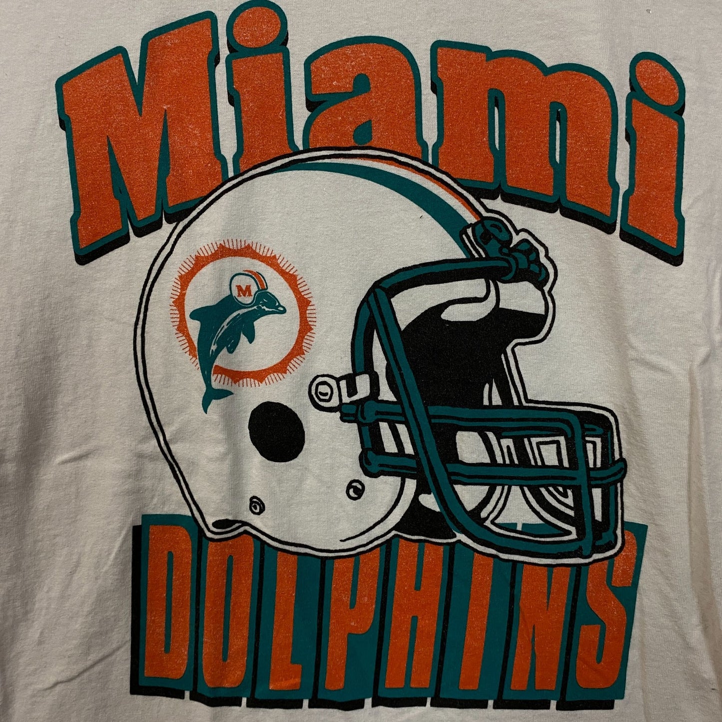 Junk Food NFL Miami Dolphins Throwback Helmet Logo T- Shirt Small
