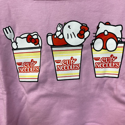 Sanrio Hello Kitty x Nissin Cup Noodles Pink Cropped Sweatshirt Large