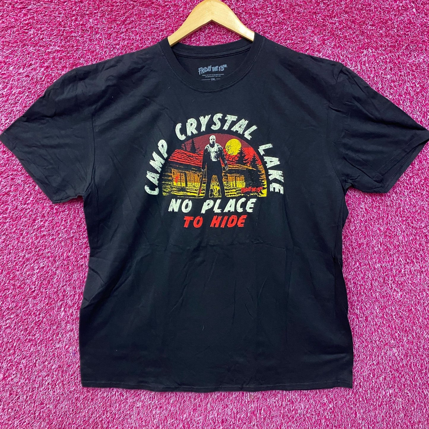 Friday The 13th Jason Camp Crystal Lake No Place To Hide T-Shirt 2XL