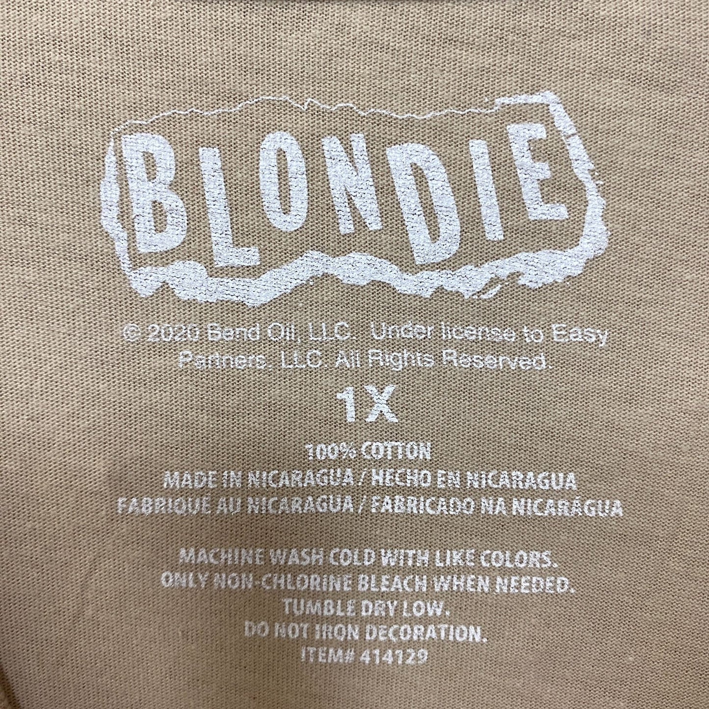 Blondie Parallel Lines Debbie Harry Face T-shirt Tan 1X