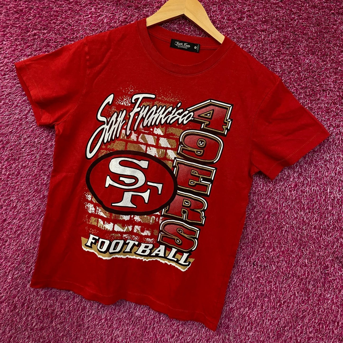 Junk Food Clothing Women's NFL San Francisco 49ers Brick Vintage T-Shirt Small