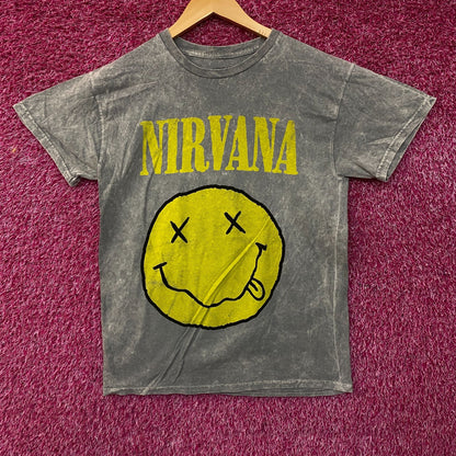 Nirvana Nevermind Dead Smiley Graphic Grunge Band T-Shirt Medium