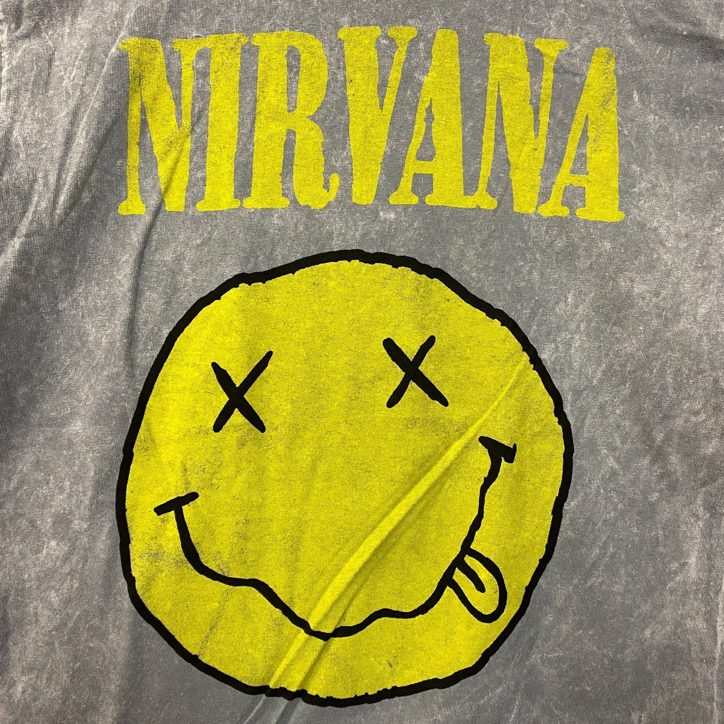 Nirvana Nevermind Dead Smiley Graphic Grunge Band T-Shirt Medium