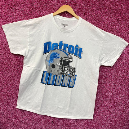 Junk Food Clothing NFL Detroit Lions Throwback Helmet Logo T-Shirt Large