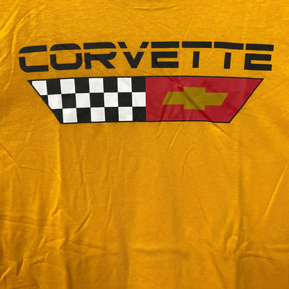 Corvette Checkered Pattern Yellow T-Shirt Medium