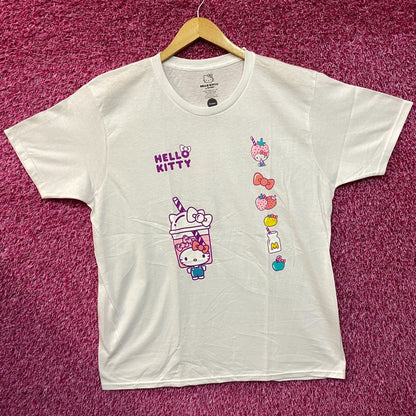Sanrio Hello Kitty Boba Tea & Strawberry Milkshake T-Shirt Size XL