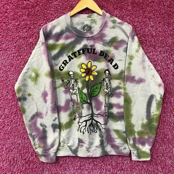 Grateful Dead Keep It Green Tie dye Crewneck Sweater size Medium
