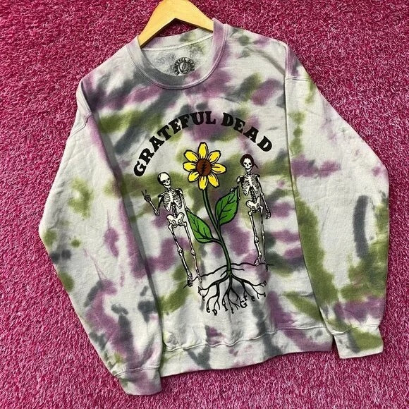 Grateful Dead Keep It Green Tie dye Crewneck Sweater size Medium