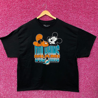 Disney x Junk Food NFL Miami Dolphins Mickey Mouse Kick Back T-Shirt 2XL