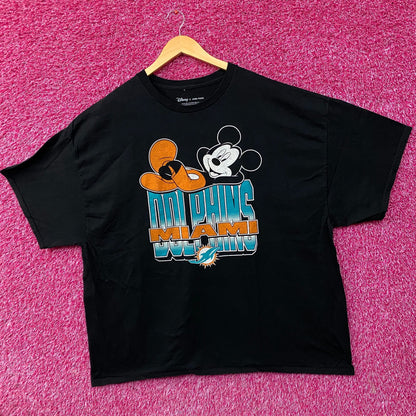 Disney x Junk Food NFL Miami Dolphins Mickey Mouse Kick Back T-Shirt 2XL