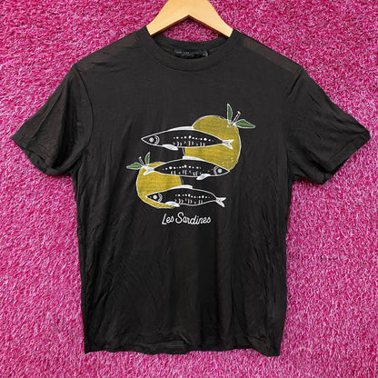 Junk Food Women's Les Sardines Vintage Style Tissue Tee XS