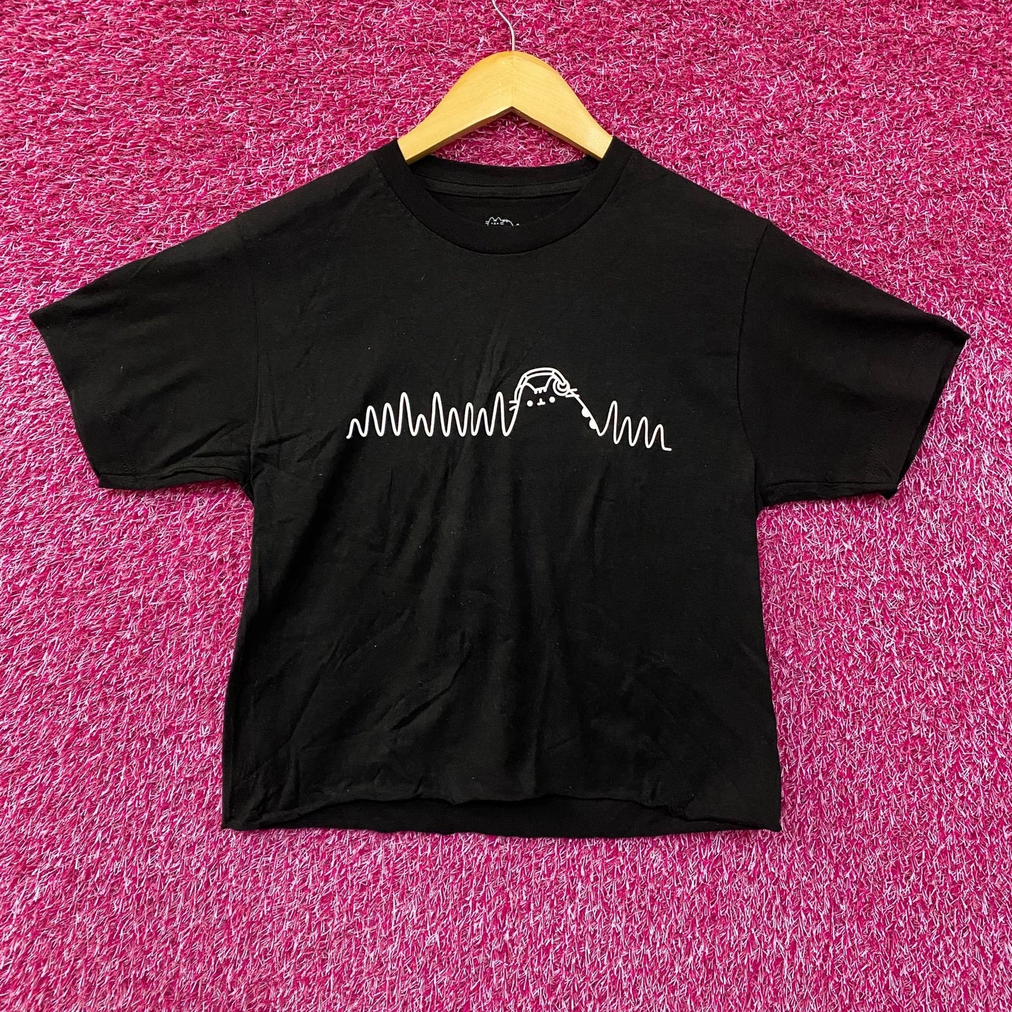 DJ Pusheen Beat da Beat Up Kawaii Pusheen The Cat Crop Top Small