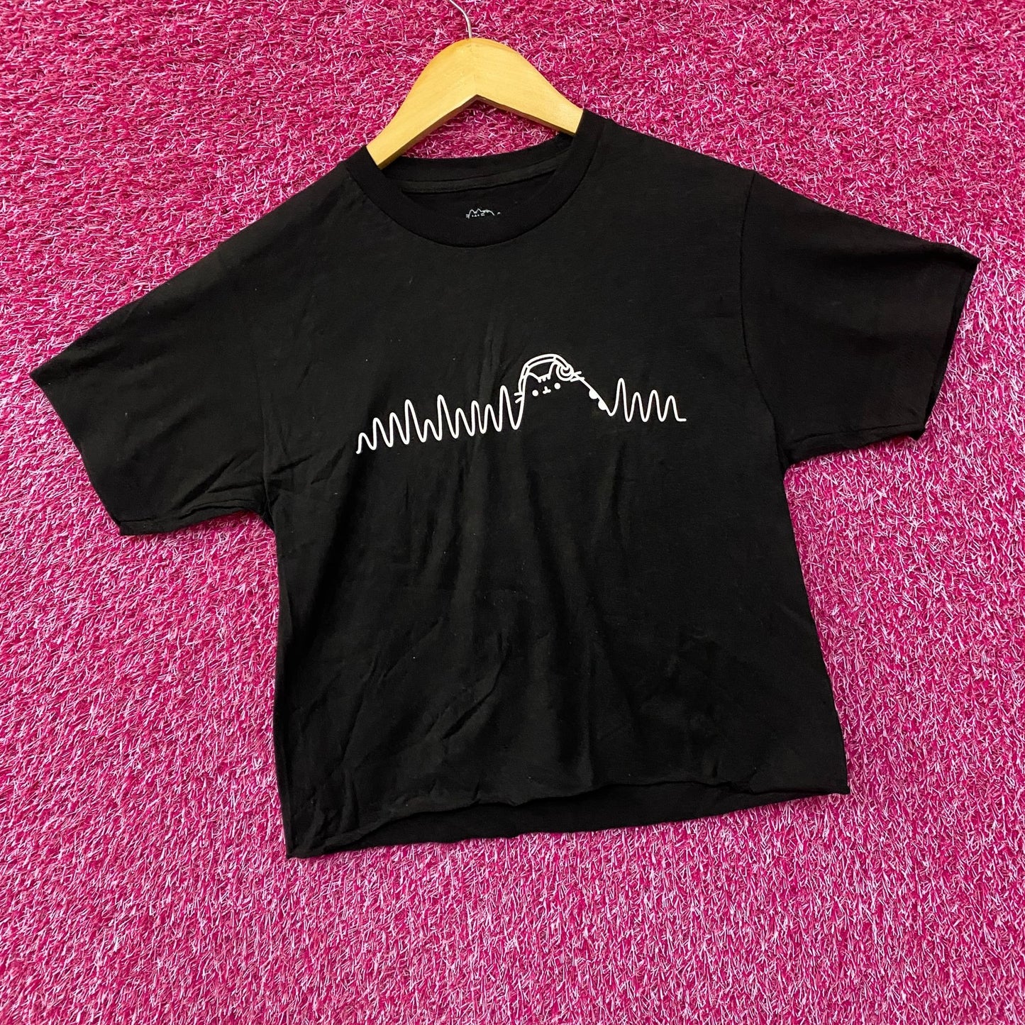 DJ Pusheen Beat da Beat Up Kawaii Pusheen The Cat Crop Top Small