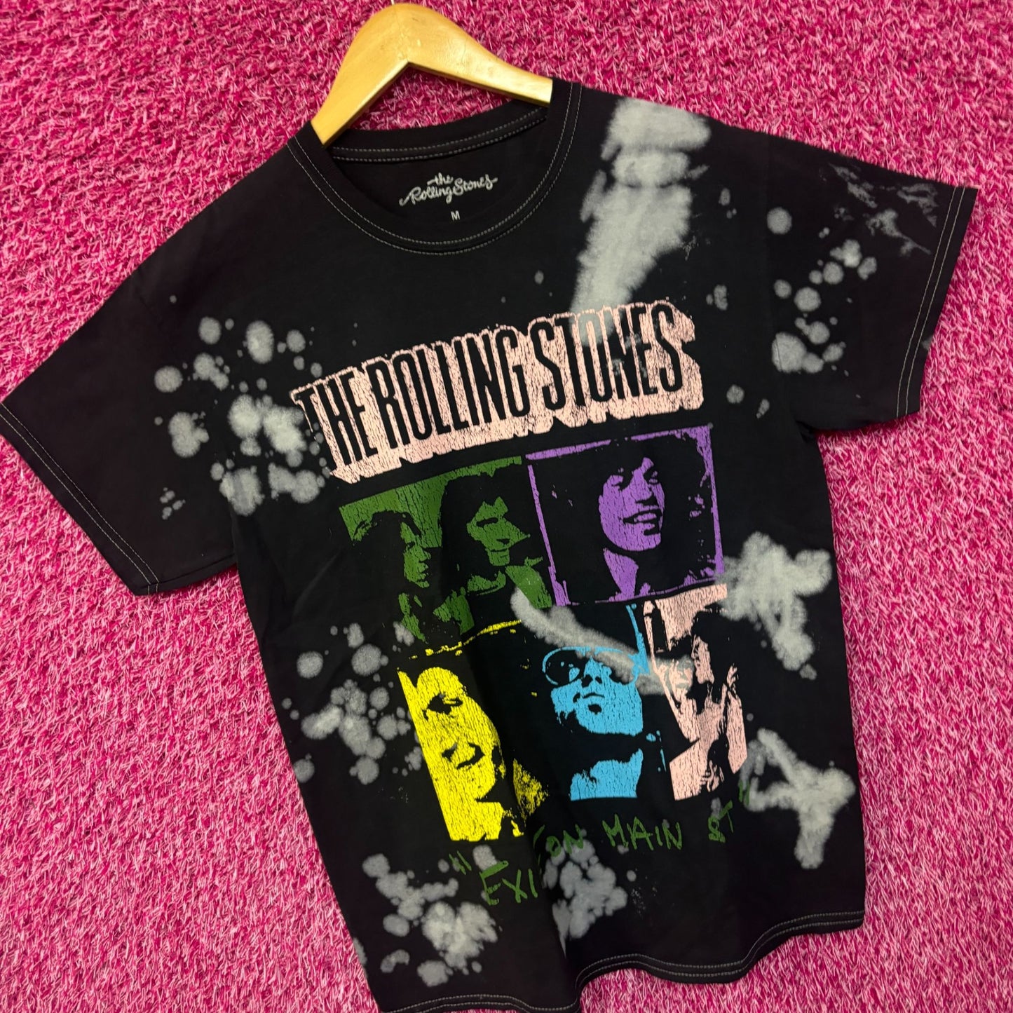 The Rolling Stones Exile on Main St Album Rock Bleach Dye M