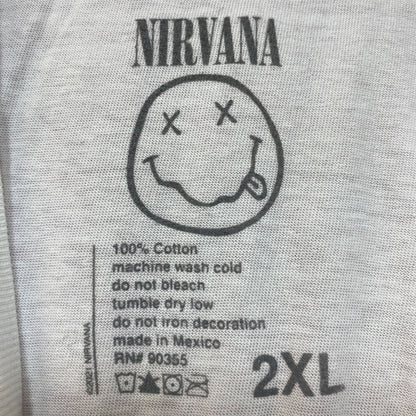 Nirvana Spell-out Nevermind Smiley Pop Art Grunge Tee 2X