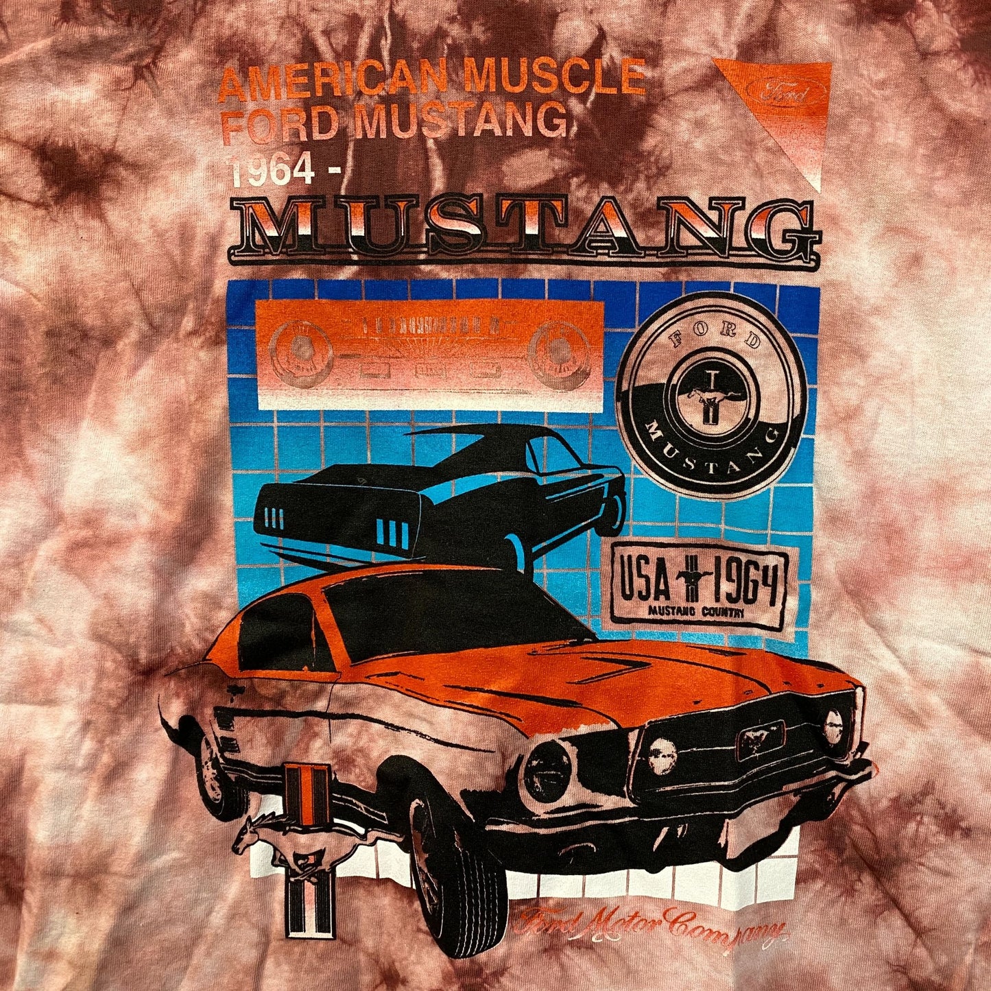 Ford Mustang Classic American Muscle Car Promo Tie Dye Medium