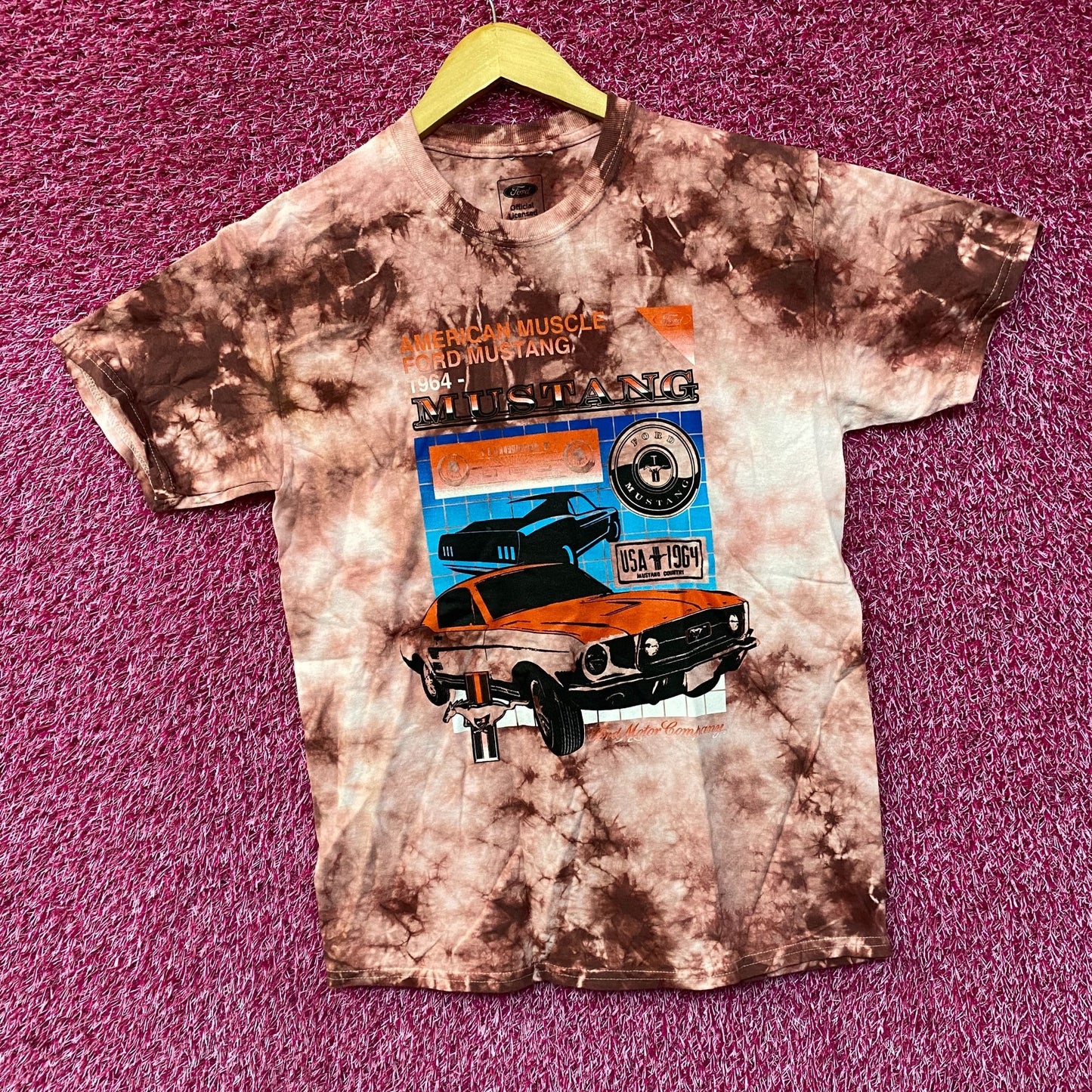 Ford Mustang Classic American Muscle Car Promo Tie Dye Medium