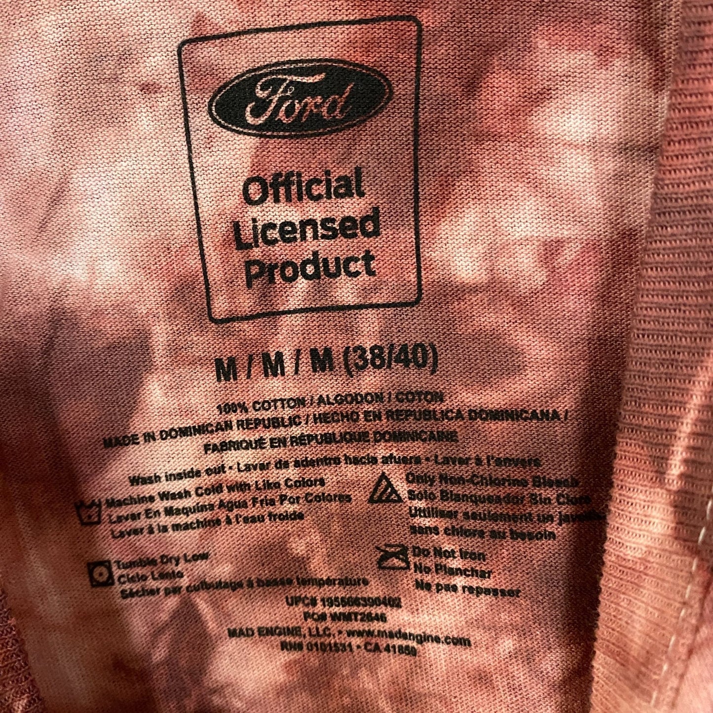 Ford Mustang Classic American Muscle Car Promo Tie Dye Medium