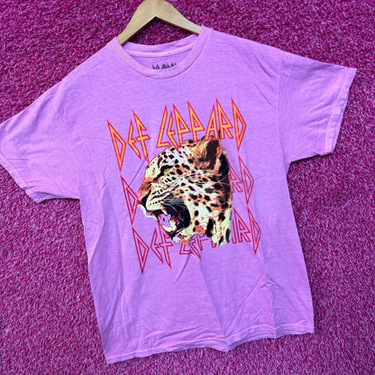 Def Leppard Animal Realistic Leopard Heavy Metal Band Tee M