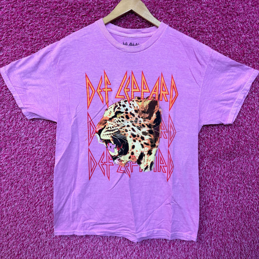 Def Leppard Animal Realistic Leopard Heavy Metal Band Tee M