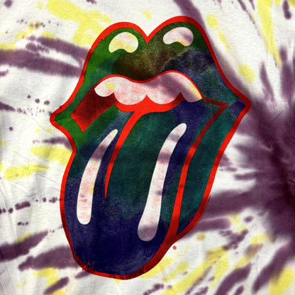 The Rolling Stones Psychedelic Hot Lips Rock Tie Dye L