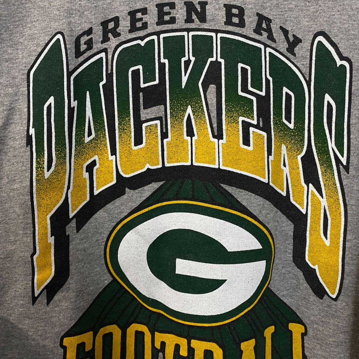 Junk Food Clothing Green Bay Packers Heathered Gray Crewneck Pullover Sweatshirt Large