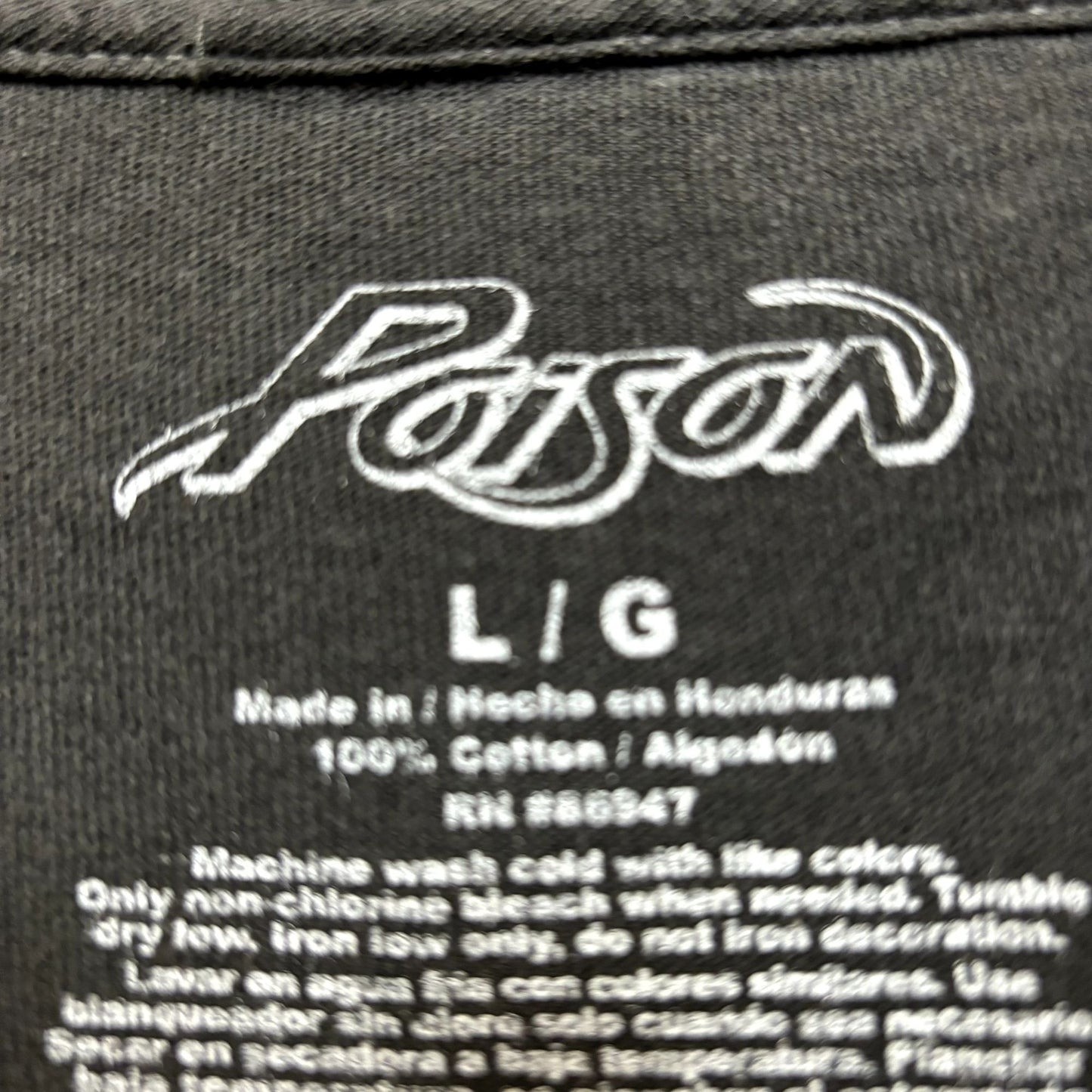 Poison Flesh and Blood Tattoo Heavy Metal Tee L