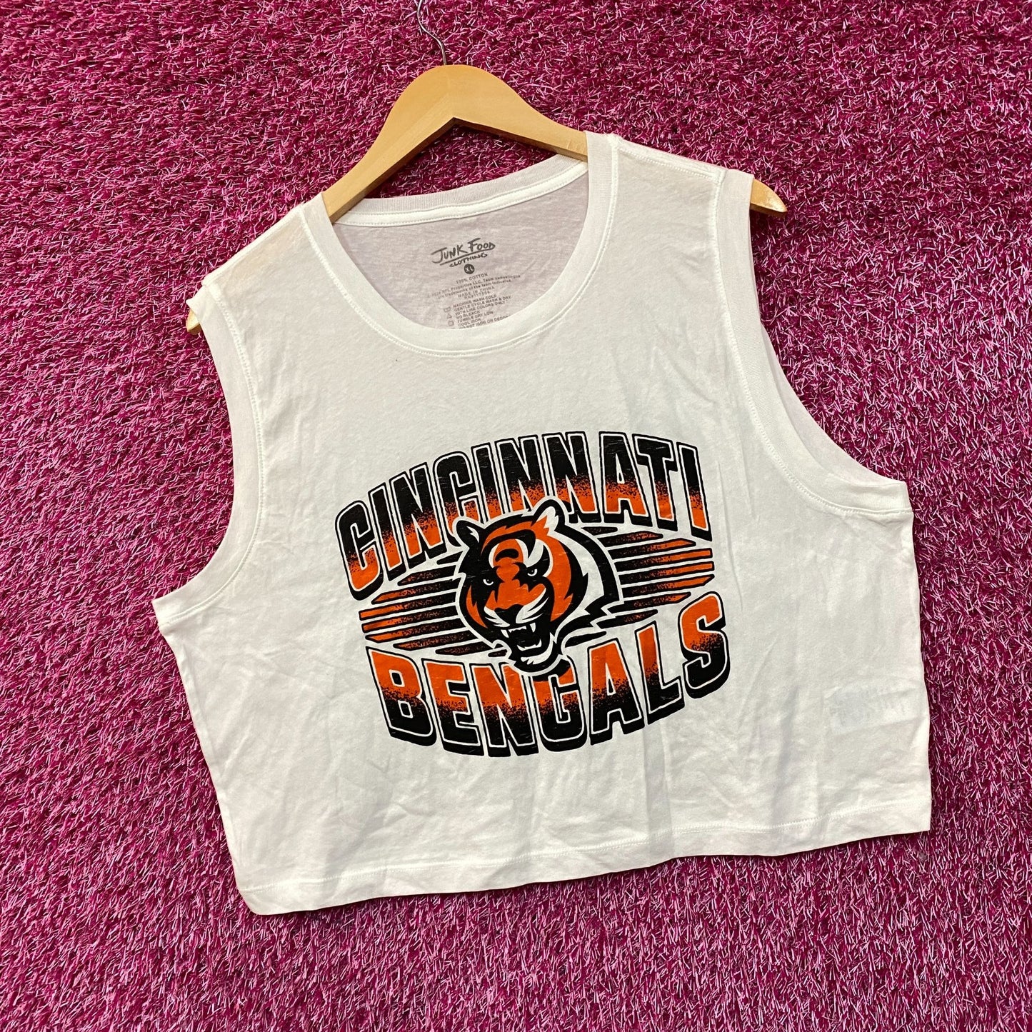 Junk Food Clothing NFL Cincinnati Bengals Cropped Sleeveless T-Shirt XL