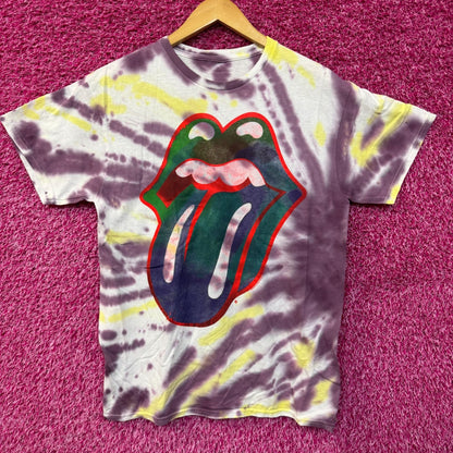 The Rolling Stones Psychedelic Hot Lips Rock Band Tie Dye M