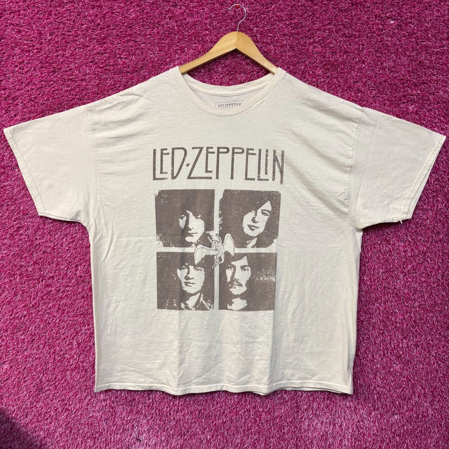 Led Zeppelin Band Members Portrait Vintage Style T-Shirt 2XL