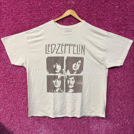 Led Zeppelin Band Members Portrait Vintage Style T-Shirt 2XL